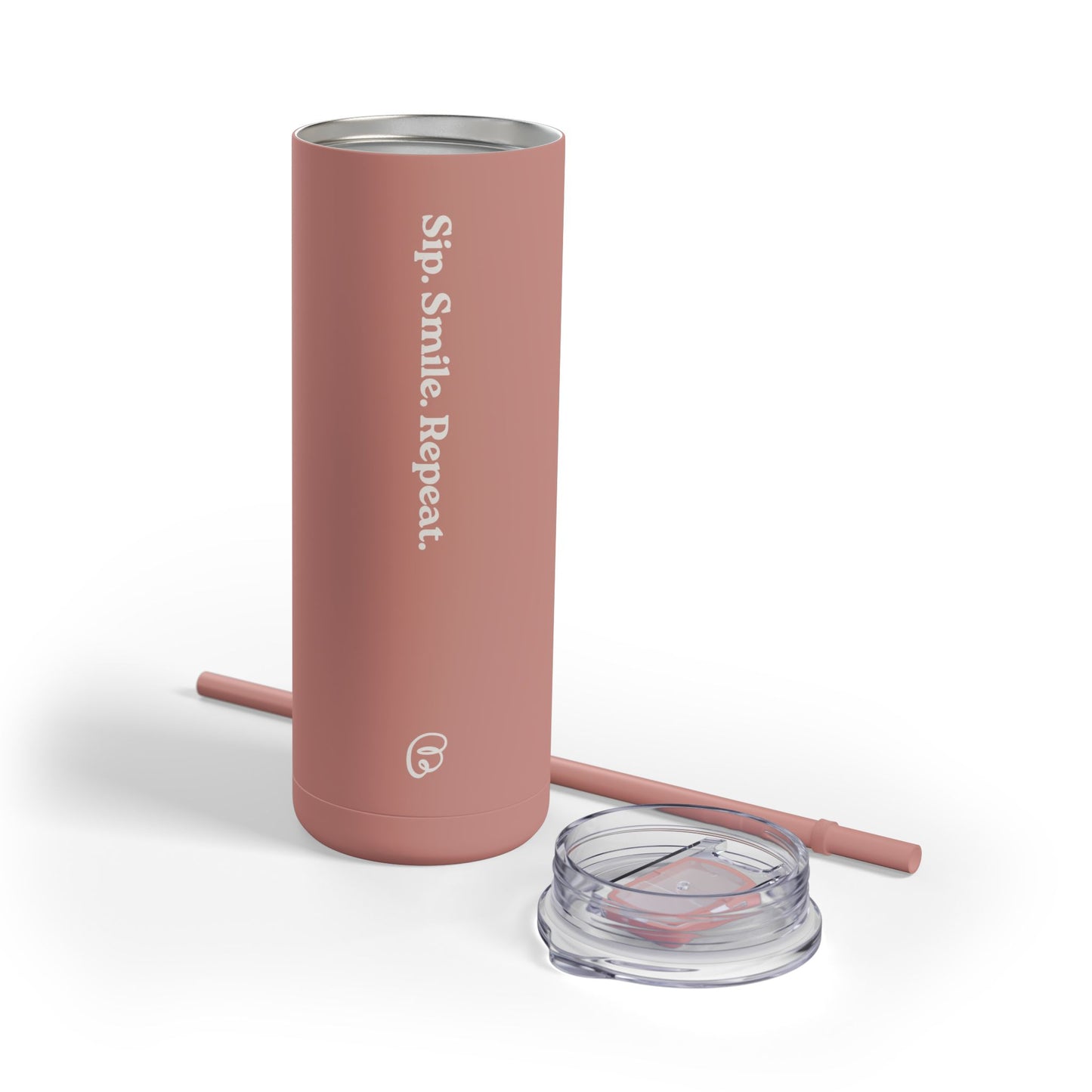 Sip. Smile. Repeat. Dusty Rose 20oz Tumbler